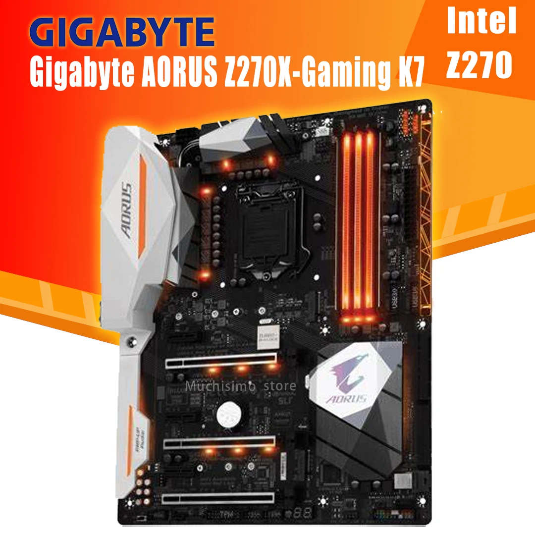 Verkauf Gigabyte AORUS Z270X-Gaming K7 Motherboard LGA 1151 I7 I5 I3 DDR4 4000(O.C.) U.2 M.2 SATA III Desktop Z270 Placa-mãe 1151 ATX