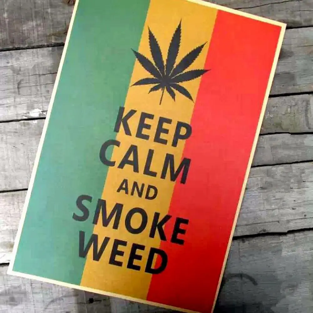 Милый Постер из крафт-бумаги постер с надписью Keep Calm and Smoke Weed наклейки на стену