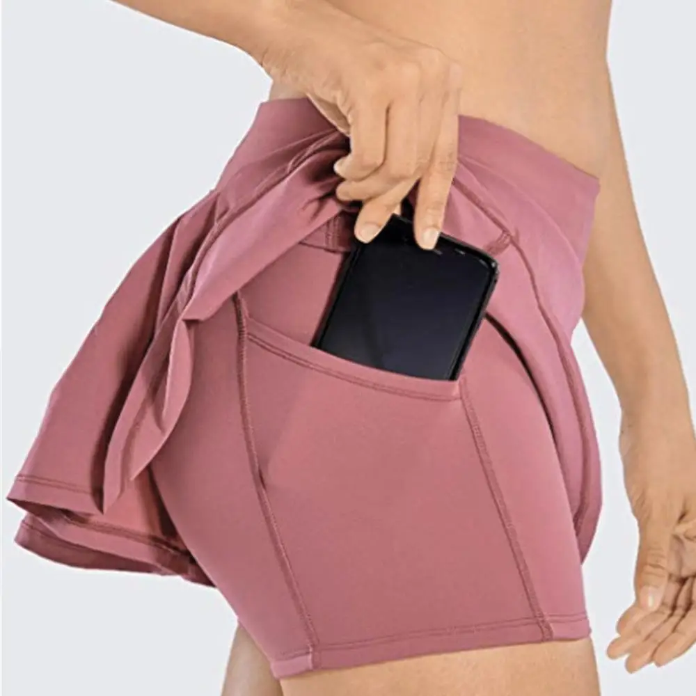 

Women's Yoga Shorts 2 in 1 Sports Running Seamless Skirt Short for Women Fitness Workout Push Up Gym Breathable Quick-dry Skirt