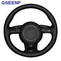 car steering wheel cover wearable diy black genuine leather for audi s1 8x s3 8v sportback s4 b8 avant s5 8t s6 s7 rs q