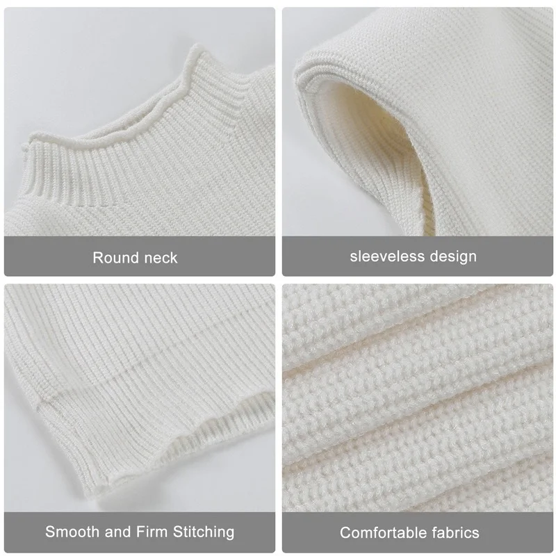 

Laamei Turtleneck Sleeveless Vest Sweater Women 2021 With Shoulder Pad Knitted Pullover Autumn Winter Jumper Casual Tops Fashion