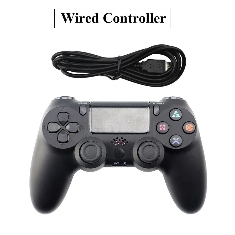 Black with wired Беспроводной пульт управления Bluetooth для sony PS4 Геймпад игровые устройства с джойстиком для PS3 консоль для Win 7/8/X - Цвет: Black with wired