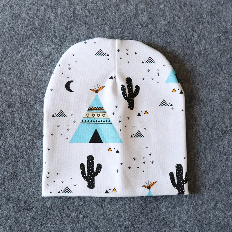 Шапки детские из хлопка с принтом на весну/Осень/зиму От 0 до 4 лет | Детская одежда