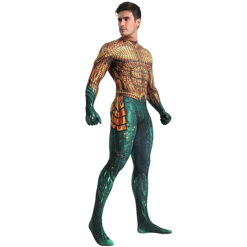 Роскошный костюм для косплея Aquaman мужской Артура карри Zentai взрослых карнавальный