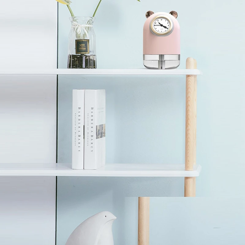 

Cute Clock Humidifier Usb Ultrasonic Air Aromatherapy Humidifiers Diffusers with Colorful Night Light Aroma Diffuser for Home