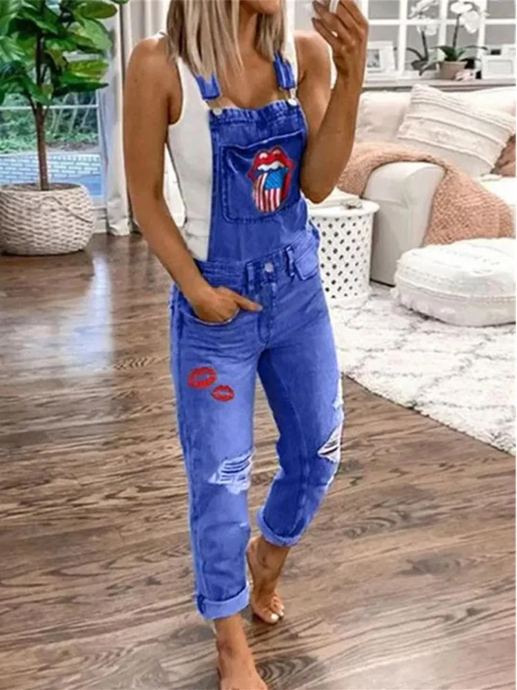 Женские комбинезоны с цветочным принтом длинные брюки со средней талией