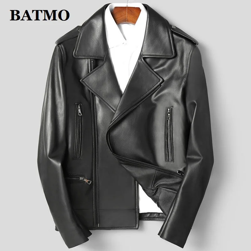 

BATMO 2021 New arrival spring natural leather jackets men,men's slim real sheepskin jackets ,plus-size M-XXXL X1037L