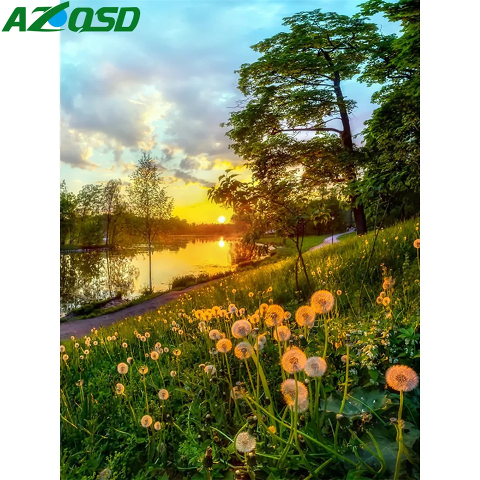 AZQSD Алмазная вышивка продажа пейзаж цветок подарок домашний декор рукоделие