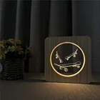 Спортивная 3D Светодиодная лампа для скейтборда, акриловый деревянный ночной Настольный светильник с переключателем, лампа для резьбы для украшения детской комнаты, подарок