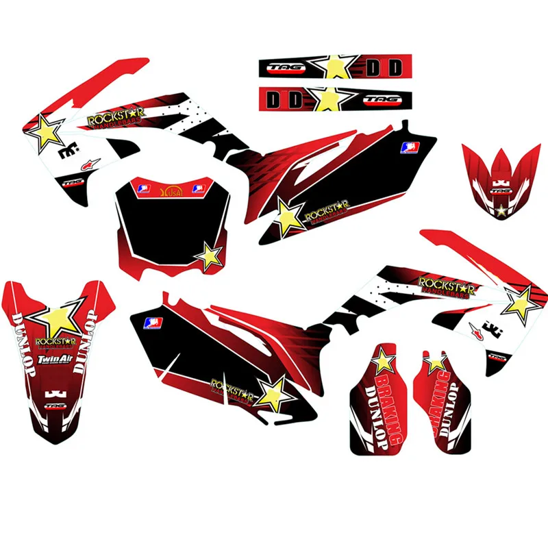 CRF450R 2009 - 2012 полная команда Обтекатели графические наклейки на заказ для Honda CRF250R
