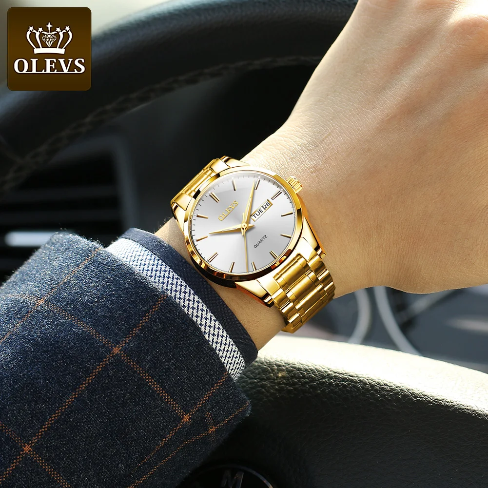 Часы наручные мужские кварцевые водонепроницаемые светящиеся с календарем и