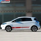 Двусторонняя наклейка на дверь автомобиля для Renault-ZOE, виниловые наклейки с полосками для электрических гонок и кузова автомобиля