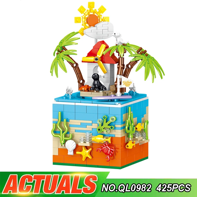 ZHEGAO QL0982 музыкальная шкатулка пляжная Морская жизнь животные Модульные