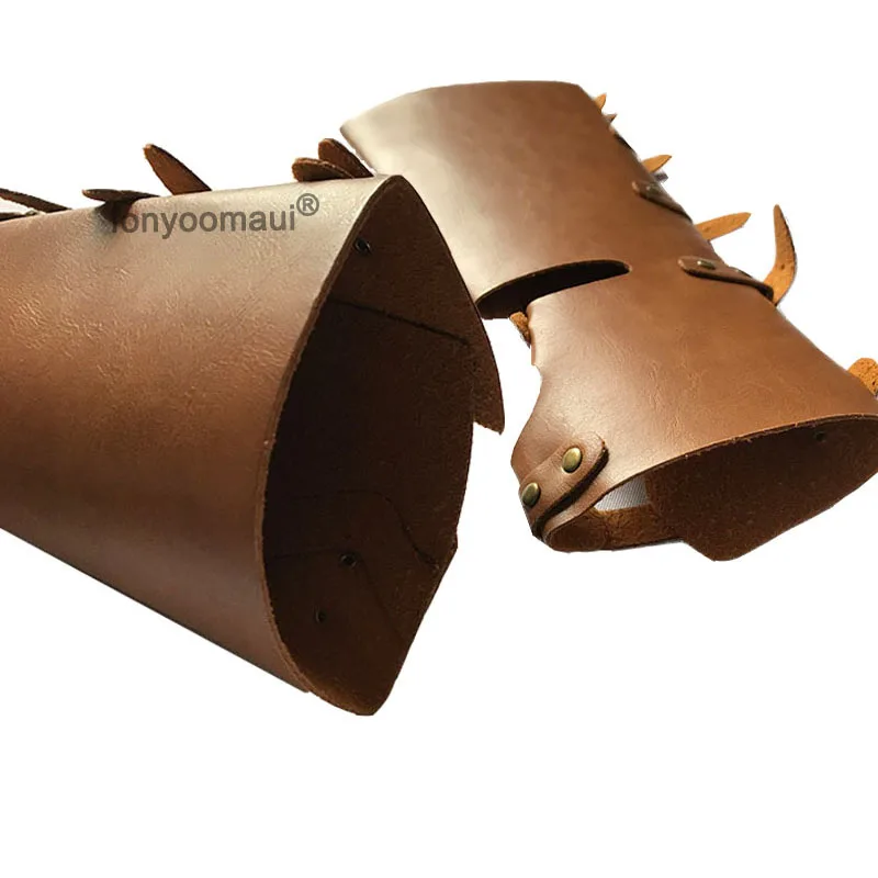 Для взрослых в средневековом стиле рыцарь воин Larp кожаный нарукавник с пряжкой