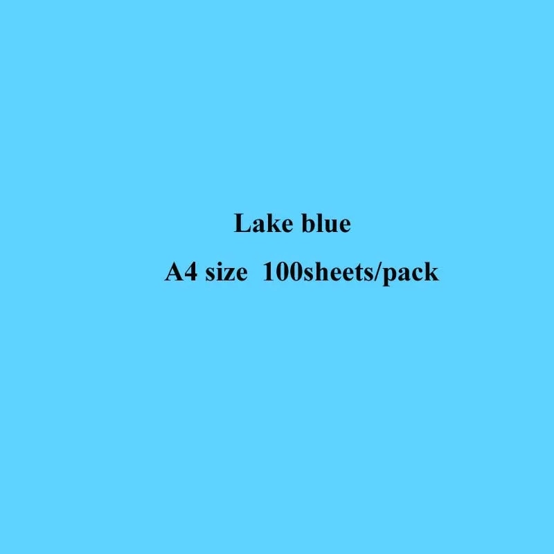 lake blue А4 цветная копировальная бумага с белой двусторонней цветной ручной работы складной поделок бумага для рукоделия оригами печать файл для документов - Цвет: lake blue