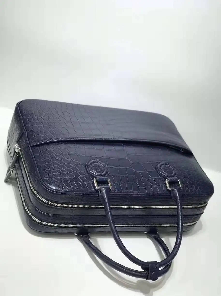 100% натуральная из натуральной крокодиловой кожи мужской портфель сумка