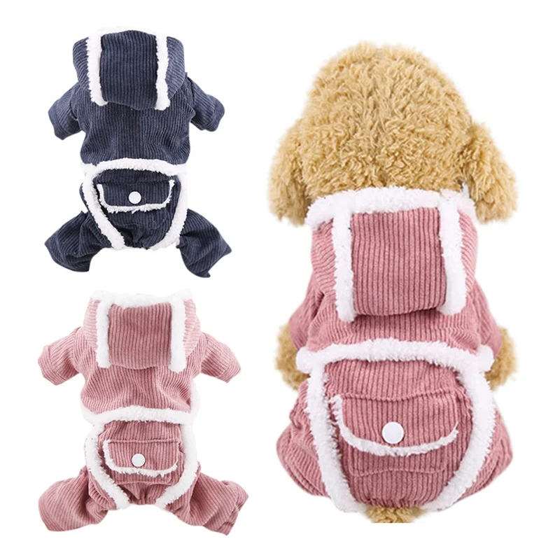 Для питомцев зимний теплый одежда для собак утепленный вельветовый Комбинезон