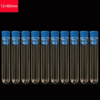 10pcsset of environmental protection plastic test tube frameless laboratory transparent non toxic test tube 60mm