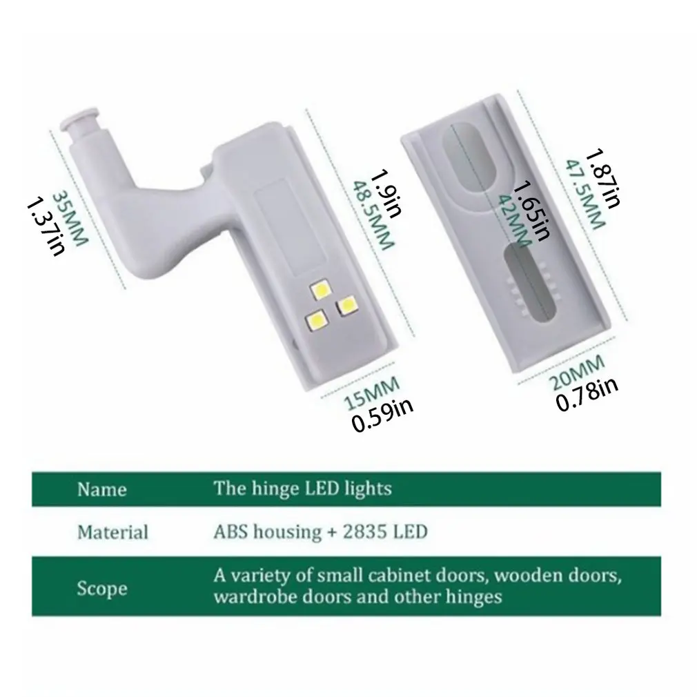

Touch Induction Cabinet Wardrobe LED Light Warm White Light Hinge Light Battery Powered Wardrobe Light Buy 1 get 1 free