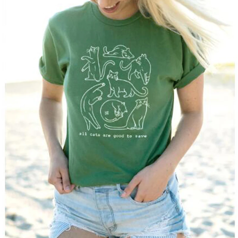 Футболка с надписью Все кошки хороши для сохранения уличная одежда милым котиком