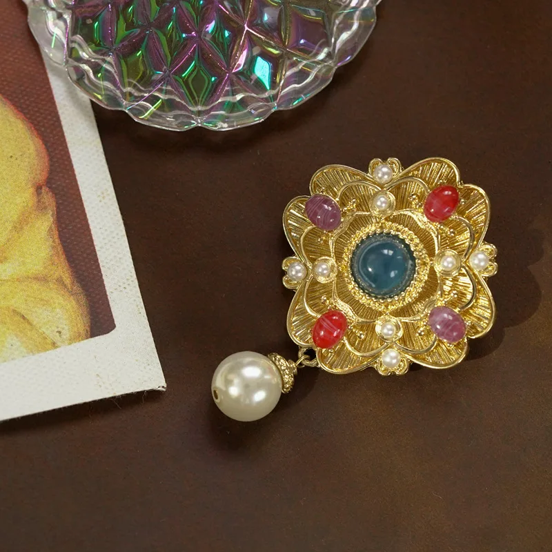 Винтажный дворец древний музыкальный инструмент ювелирная брошь Cheongsam Hanfu