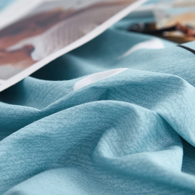 Модные Простые стильные синие постельные принадлежности с принтом для дома