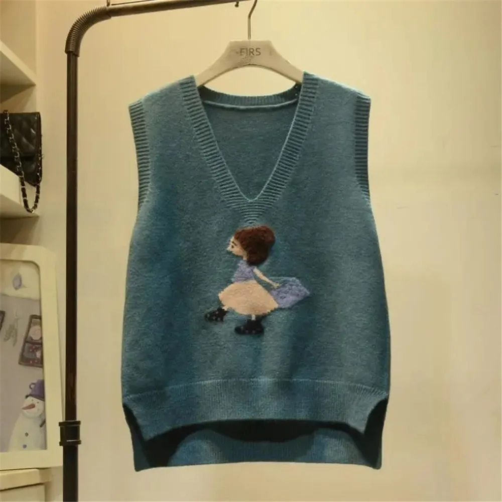 Женский жаккардовый жилет с V образным вырезом без рукавов| |