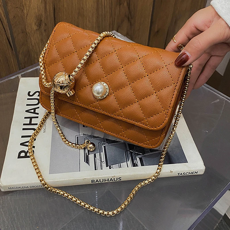 

Fashion Branded Women's Shoulder Bags 2021 Chain Rhomboid Thread Crossbody Purses And Handbag Women Clutch Bags Ladies Hand Bag