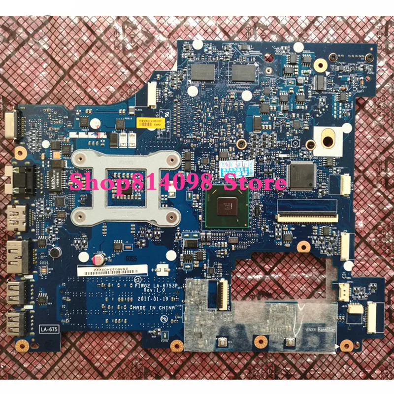 

KEFU LA-6753P laptop motherboard for Lenovo G570 Laptop motherboard LA-6753P motherboard HM65 with HDMI interface 100% tested
