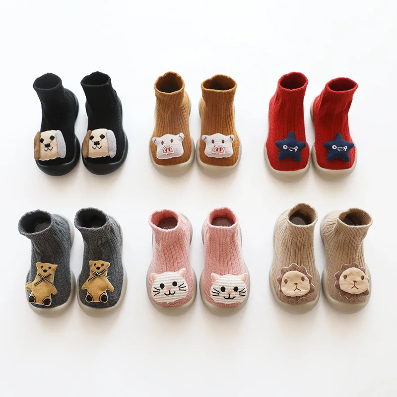 Носки трикотажные с резиновой подошвой для младенцев на осень/зиму| |