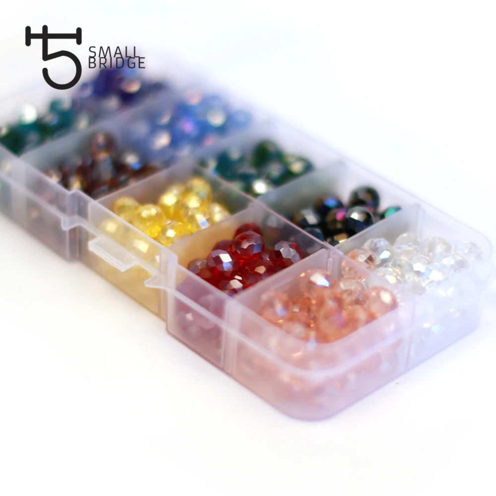 

4 6 8MM Faceted Crystal Flat Glass Bead for Jewelry Making DIY Accessories Spacer Charm Loose Beads Wholesale 1 set 10 colors