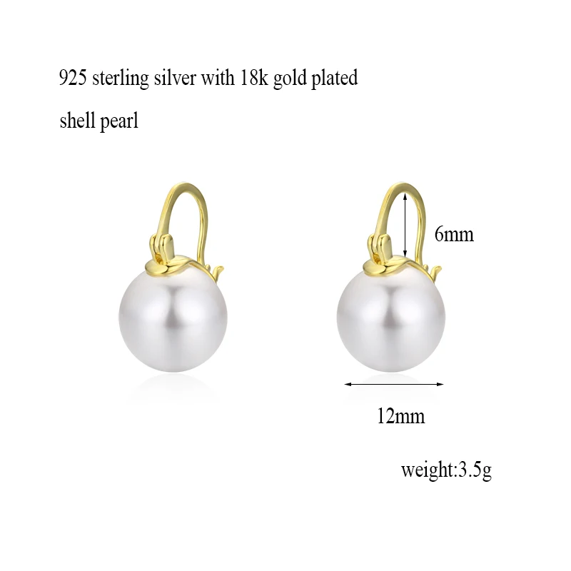 Серьги-подвески женские из серебра 925 пробы с искусственным жемчугом