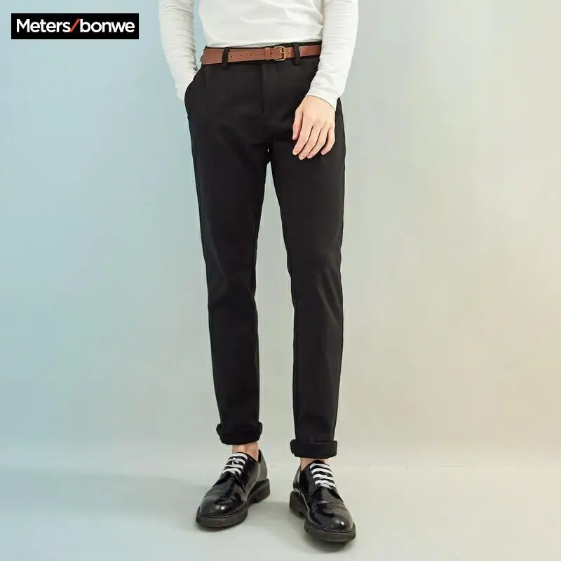 Мужские повседневные брюки Metersbonwe свободные прямые в деловом стиле весна