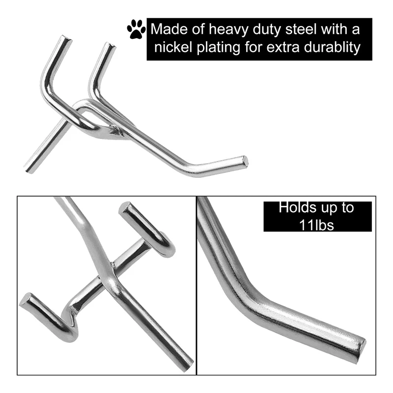 50 шт. 2-дюймовый Pegboard Крючки настенная Полка инструмент Вешалки Органайзер