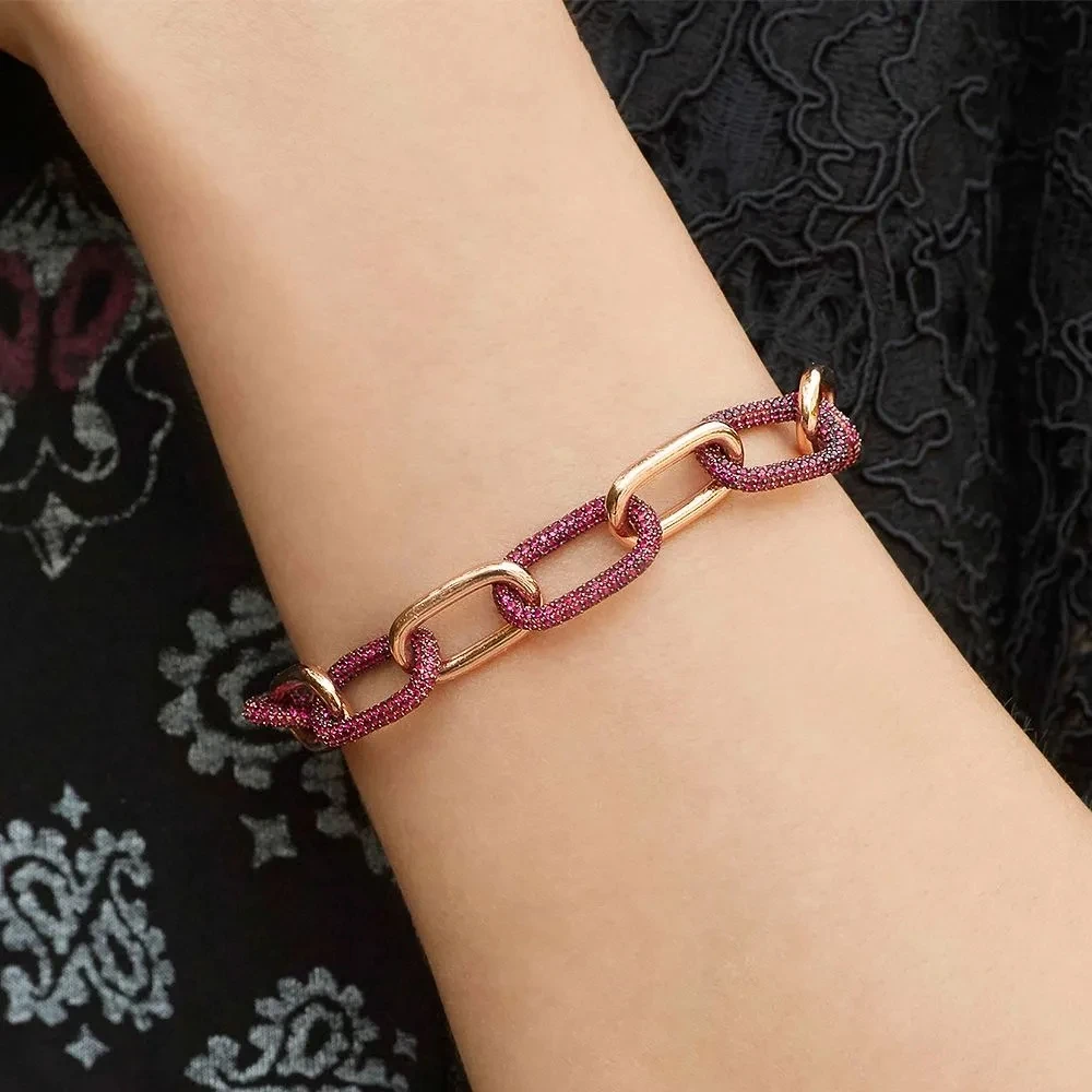 Модный шарм копия 1:1 Реплика бордовый и розовый браслет-цепочка Роскошные
