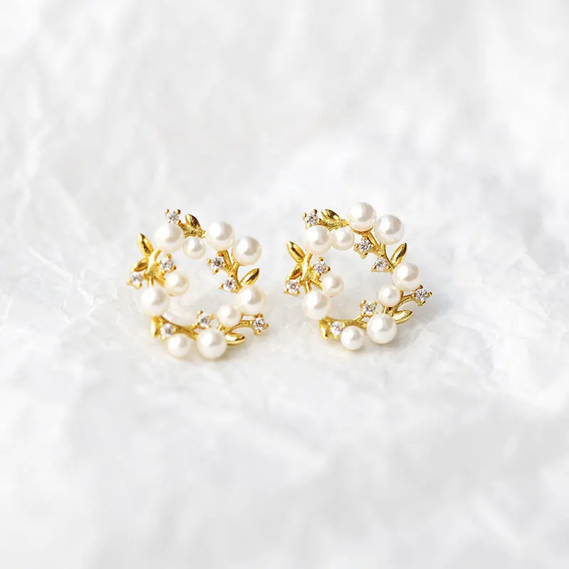 Женские серьги гирлянды из серебра 925 пробы с перфорацией|Серьги-гвоздики| |