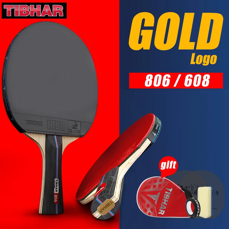 TIBHAR Table Tennis Racket Pimples-in Ping Pong Paddle Hight Quality Blade 806/608 With Bag and Gift