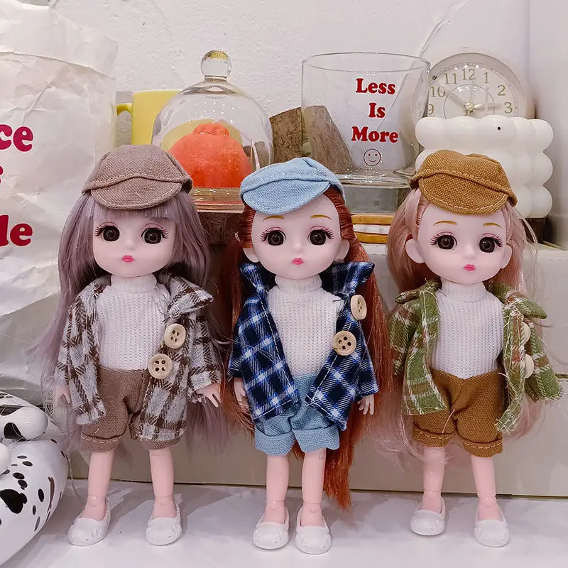 

17cm Bjd Doll Moveable Joints Girls Dress Toy with Clothes Shoes Kids Toys for Girls Children Birthday Gift