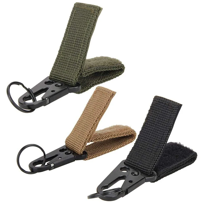 Nylon Tactical Gear Clip Band Carabiner Keychain Hook Belt Webbing with Strap Military Utility Hanger for Outdoor Activities | Спорт и