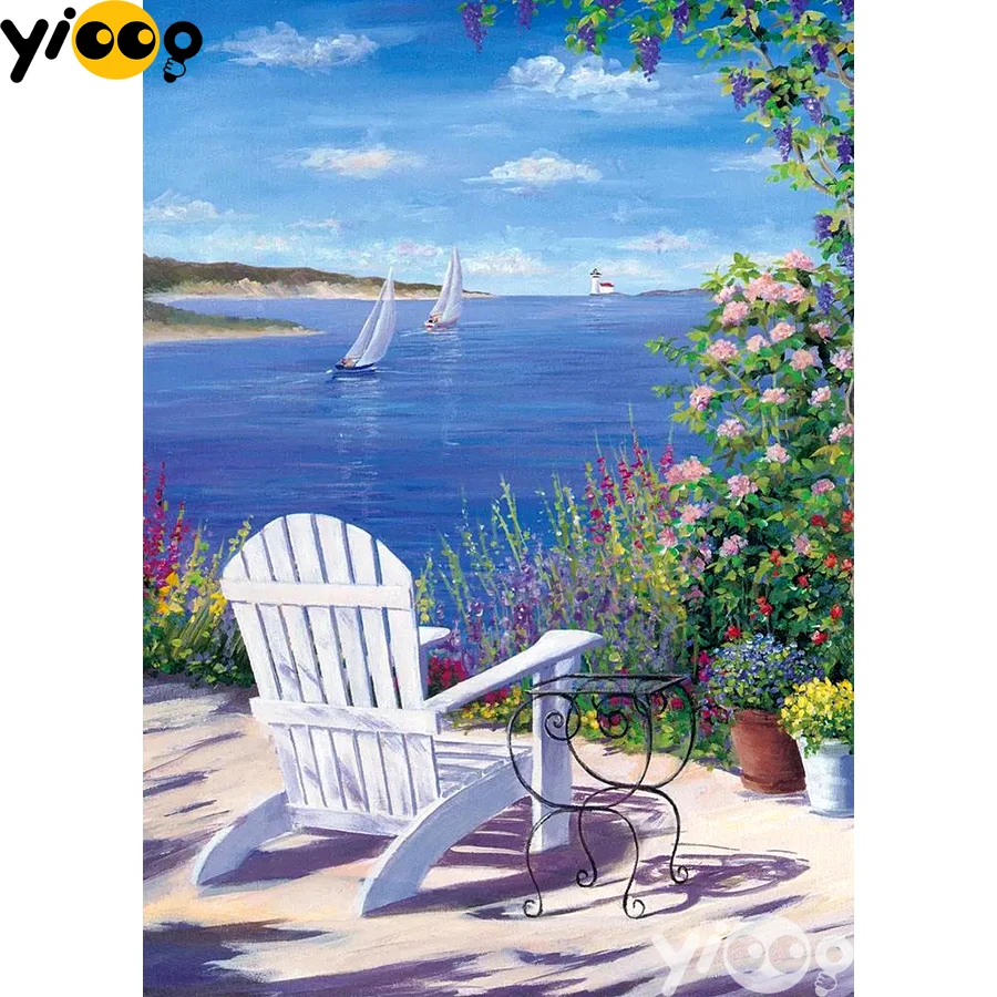 

Full Square/Round Drill Diamond Painting Cross Stitch Embroidery Seaside Landscape Rhinestone Mosaic Home Decor Gift AX2494