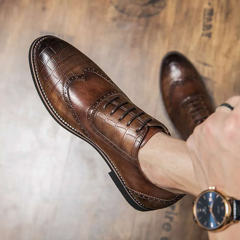 

Oxford Flat Personality Party Bullock High Quality Luxurious Non-slip Shoes For Men Men's Designer Fashion Casual Leather