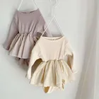 Трикотажный комбинезон для мальчиков и девочек, хлопковый, в рубчик