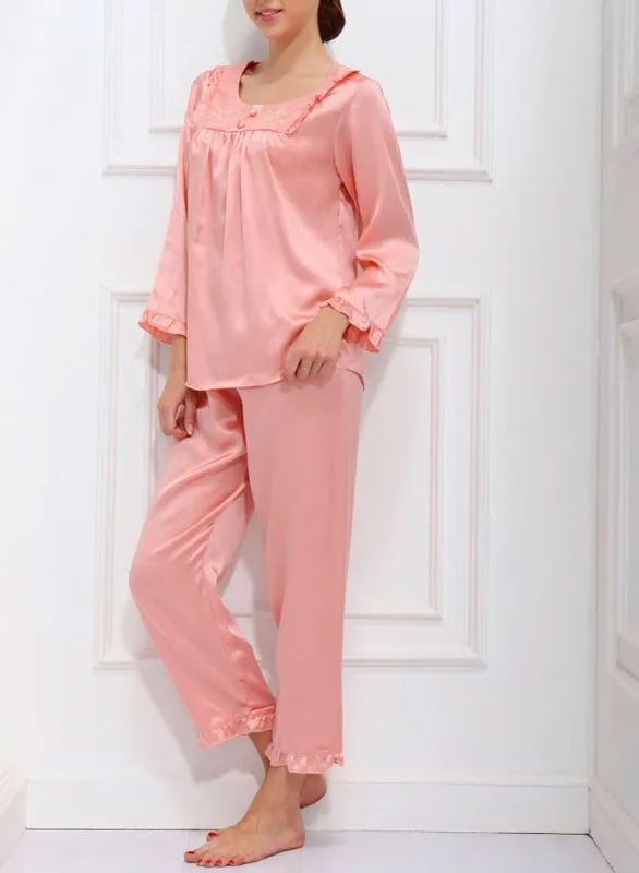 Men Spring Silk pajamas Long sleeve Nightgown Sleepwear Slip