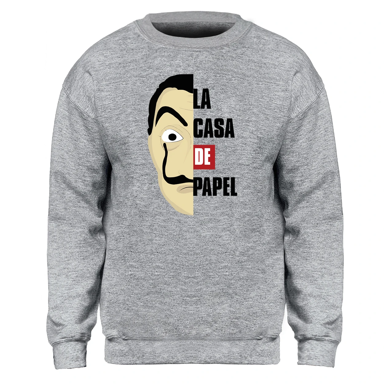 

Свитер La Casa De Papel, спортивный костюм с вырезом на шее, уличная одежда, черный, серый джемпер с капюшоном, уличный Топ, пуловер, ТВ-шоу, толстовк...