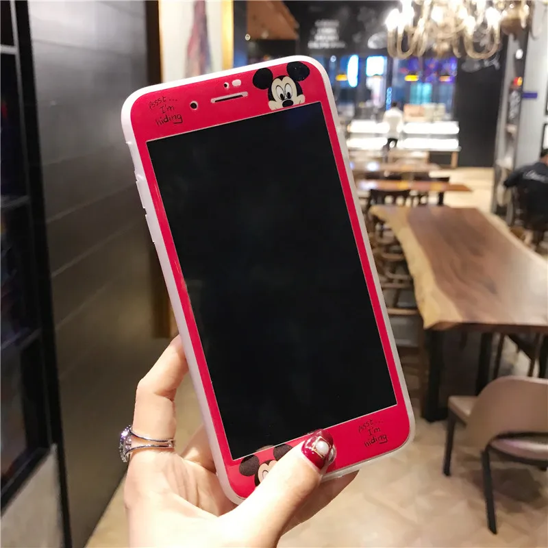 Для IPhone 11 Милая крышка Дейзи Дональд+ закаленное стекло для IPone XR XS Pro Max X 7 8 6s Plus уши Минни-Маус чехол Аксессуары