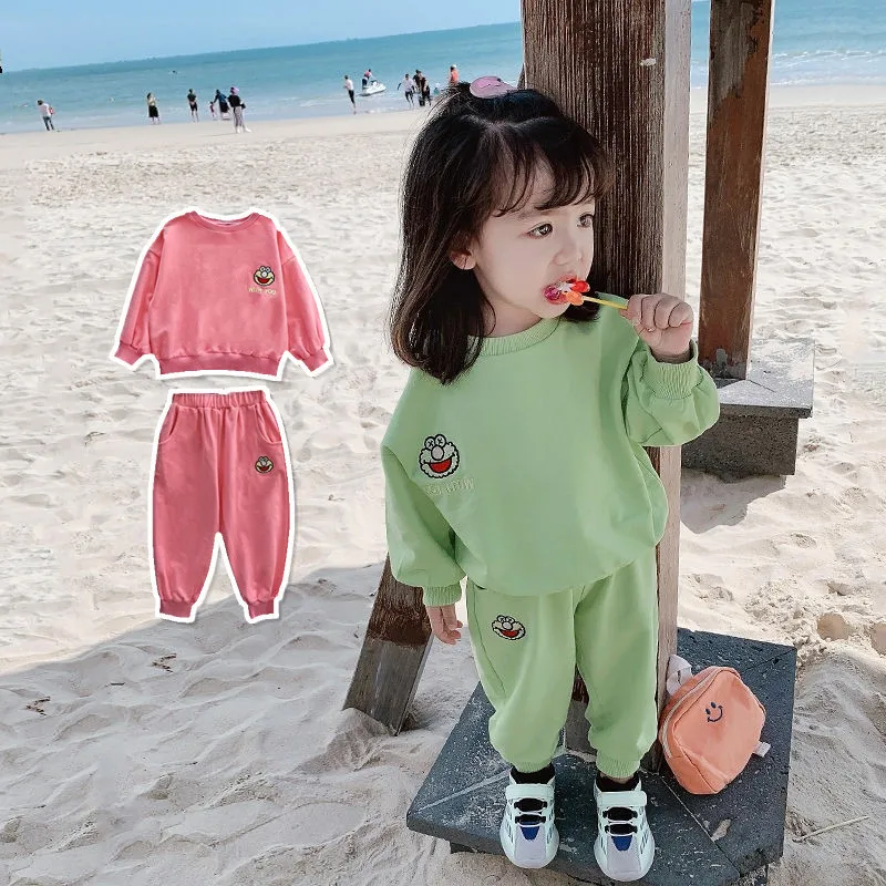 

Girls Suits Sweatshirts +Pants Sets Kids 2021 Cute Spring Summer Teenagers Tracksuits Formal Outfits Sport Children Clothing Set