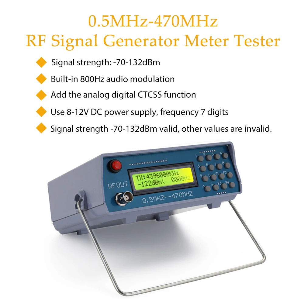 0.5MHz-470MHz RF Signal Generator Meter Tester for FM Radio Walkie-talkie Debug Digital CTCSS Singal Output | Инструменты