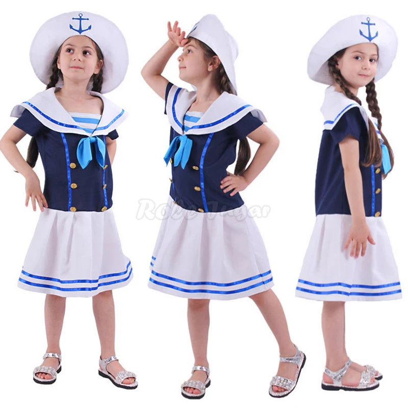 От 3 до 14 лет Girls School маскарадная форма для Хэллоуин вечерние детское платье