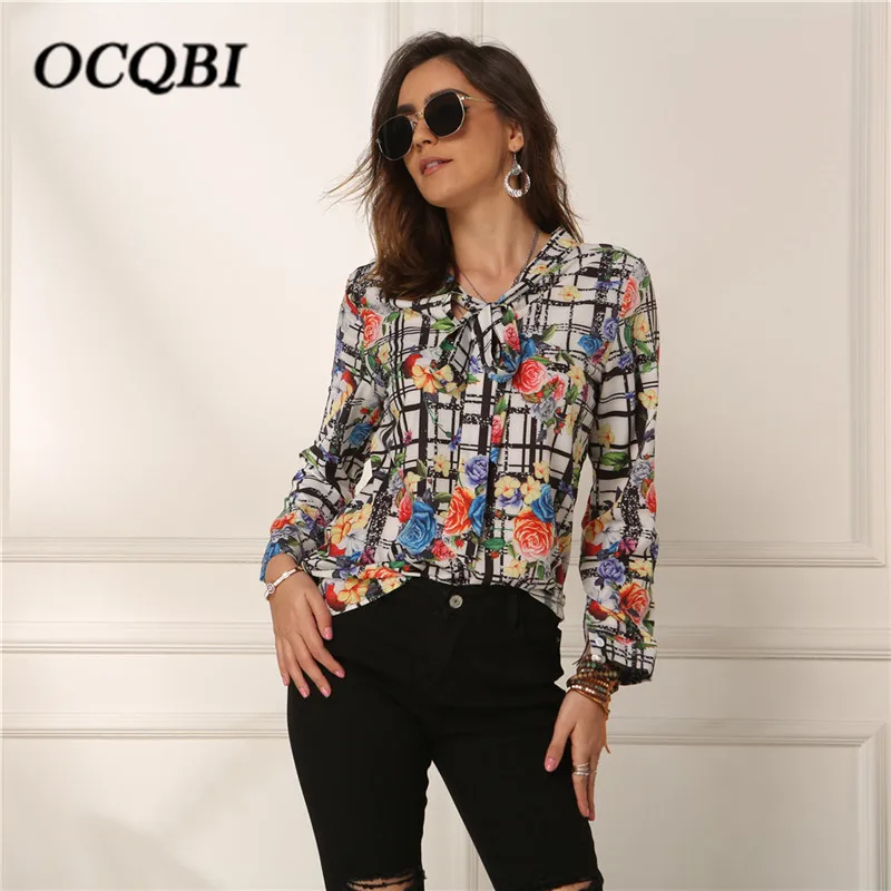 Женская рубашка с длинным рукавом Повседневная клетчатая составного кроя