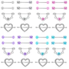 Кольцо для пирсинга сосков в форме сердца из нержавеющей стали, 14 г, набор со штангой для сосков, очаровательное кольцо для сосков, набор для пирсинга